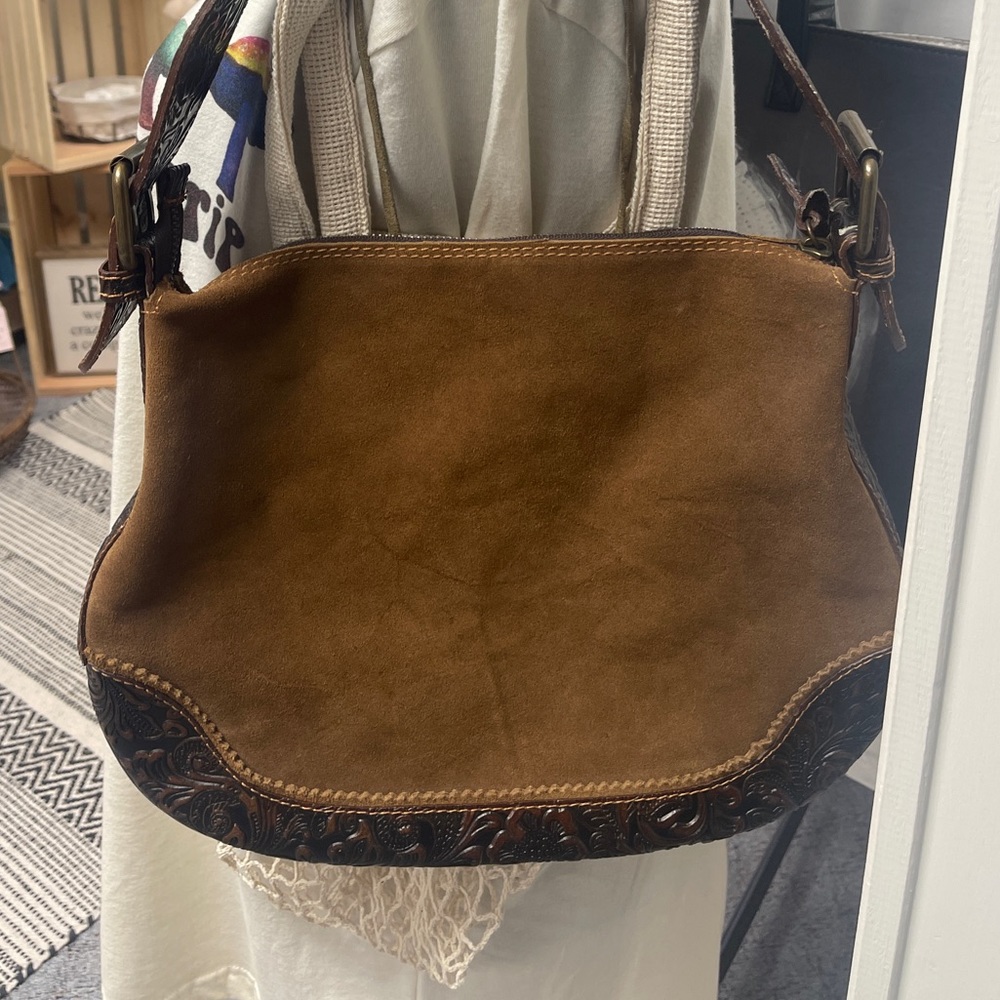Vintage leather shoulder bag from Italy